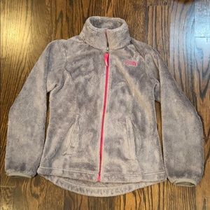 Girls North Face Jacket | size 7-8 | Grey and Pink